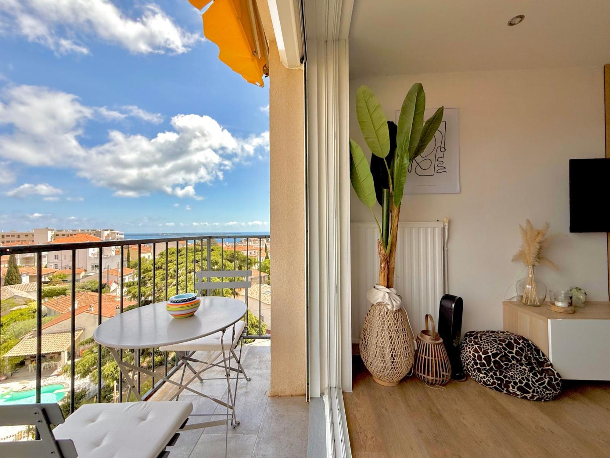T3 Sea View Walking Distance Of Palais, Ac , Parking, Terrace Cannes
